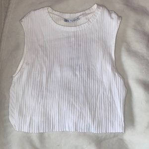 Zara crop top|white|medium